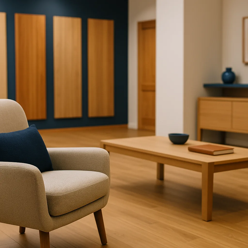 Ambiente relajado en el showroom para reflexión y comparación tranquila